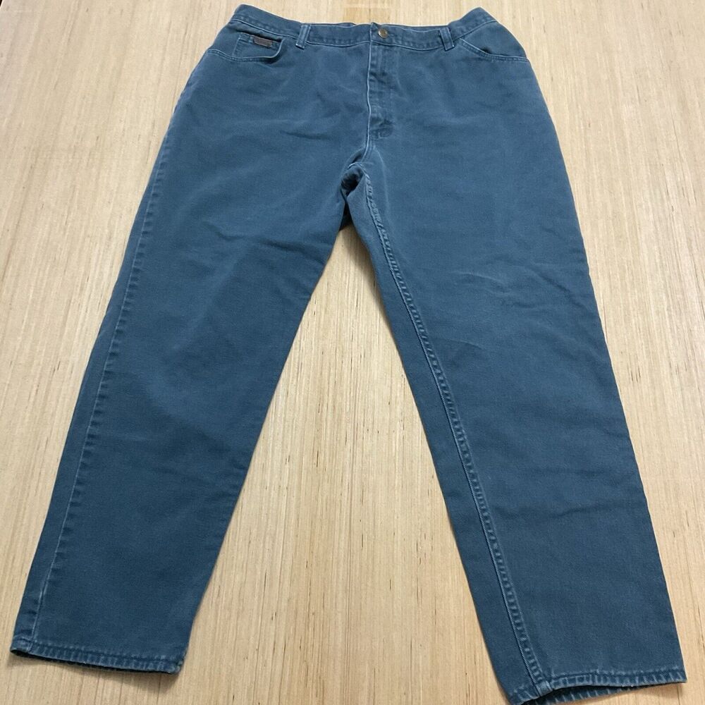 Vintage Wrangler Jeans Womens 33 Teal Green Wrangler Women High Waist Straight